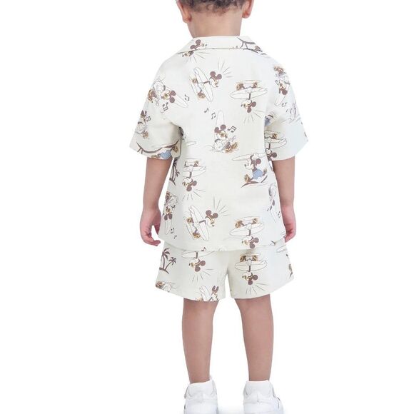 Disney Mickey Mouse Toddler Boys 100% Cotton Resort Shirt Shorts Set 5T - Picture 3 of 7
